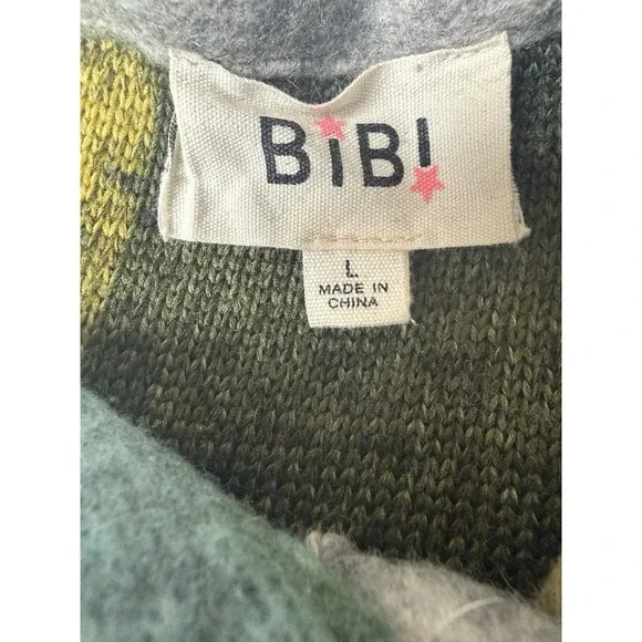 BiBi Brushed Plaid Women Shacket Sz L Soft Fleece Lime Multi Sold Out On Buckle - Picture 5 of 6